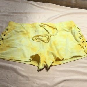 EUC Tye die yellow cotton shorts